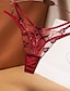 voordelige Sexy lingerie-Dames Sexy lingerie Slipjes Bloem Geliefden heet Comfortabel Huis Bed Valentijnsdag Nylon Ademend Geborduurd Gat Zomer Lente Zwart Wit