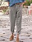 cheap Women&#039;s Pants-Women&#039;s Pants Trousers Faux Linen Grey Fashion Casual Daily Side Pockets Full Length Comfort Plain S M L XL 2XL