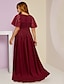 Χαμηλού Κόστους Φορέματα Μεγάλα Μεγέθη-μητέρα της νύφης φορέματα συν μέγεθος καμπύλη απόκρυψη κοιλιά καλεσμένος γάμο κομψό λάμψη&amp;amp; shine v λαιμόκοψη σιφόν δαντέλα με παγιέτες κοντό μανίκι με πιέτες σπαστό μπροστά 2023