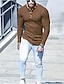levne Pánská trička pro volný čas-Pánské Tričko Tričko Henley Tričko Top Bez vzoru Pit Strip Henley ulice Dovolená Dlouhý rukáv Oblečení Módní Designové Základní