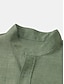 billige Bomuldslinnedskjorte-Herre linned skjorte Casual skjorte Sort Hvid Gul Kortærmet Vanlig Henley Forår sommer Hawaiiansk Ferie Tøj Frontlomme
