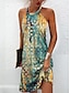 Χαμηλού Κόστους Print Φορέματα-Γυναικεία Φλοράλ Στάμπα Λαιμός Μίνι φόρεμα Καθημερινά Ημερομηνία Αμάνικο Καλοκαίρι Άνοιξη