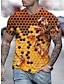 levne zvíře a mupeti-Pánské Unisex Košile Tričko Trička Včela Grafické tisky Tričkový A B C D E 3D tisk Denní Dovolená Krátký rukáv Tisk Oblečení Designové Na běžné nošení Velký a vysoký