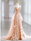 Χαμηλού Κόστους Φορέματα Χορού Αποφοίτησης-Γραμμή Α Φορέματα χορού Φανταχτερό Φόρεμα Επισκέπτης γάμου 16α Γενέθλια Μακρύ Αμάνικο Καρδιά Τούλι με Πούλιες 2024