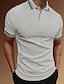 cheap Classic Polo-Men&#039;s Polo Shirt Golf Shirt Casual Holiday Lapel Classic Short Sleeve Fashion Basic Plain Button Summer Regular Fit Black White Yellow Orange Gray Polo Shirt