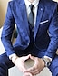 Недорогие Костюмы-Мужские свадебные костюмы королевского синего цвета в клетку, комплект из 3 предметов в клетку, однобортный однобортный костюм на одной пуговице, 2024 г.