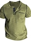 levne Pánská trička pro volný čas-Pánské Tričko Tričko Henley Tričko Top Bez vzoru Henley ulice Dovolená Krátké rukávy Oblečení Módní Designové Základní