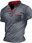 cheap Men&#039;s Casual T-shirts-Men&#039;s Henley Shirt Tee Top Plain V Neck Street Vacation Short Sleeves Front Pocket Clothing Apparel Fashion Designer Basic