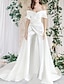 olcso Menyasszonyi ruhák-előszoba egyszerű esküvői ruhák kombiné vállról ujjatlan kápolna vonat szatén menyasszonyi ruhák egyszínű 2024