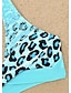 preiswerte Bikini-Sets-Damen Normal Badeanzug Bikinis Bademode 2 teilig Print Leopard Strandbekleidung Sommer Badeanzüge