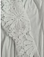 preiswerte schlichte Kleider-Damen Weißes Kleid Minikleid Kontrastspitze Taste Täglich Verabredung Urlaub Modisch Modern Rundhalsausschnitt Langarm Schwarz Weiß Farbe
