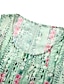 baratos Arte &amp; Design Vestidos-Vestido Midi Feminino Vestido de Alça Floral Gráfico Com Pregas Bolso Gola Redonda Diário Férias Sem Mangas Verão Primavera