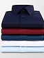 voordelige Overhemden voor heren-Voor heren Overhemd Licht Roze Licht Blauw Zwart Lange mouw Effen / effen kleur Klassieke boord Alle seizoenen liiketoiminta golf shirts Kleding Gesp