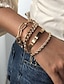 cheap Bracelets &amp; Bangles-4pcs Women&#039;s Bracelet Classic Fashion Punk Personalized Alloy Bracelet Jewelry Silver / Gold For Daily Date