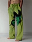 tanie Spodnie z nadrukiem-Męskie Spodnie Letnie spodnie Spodnie plażowe Ściągana na sznurek Elastyczny pas Druk 3D Motyl Wzory graficzne Komfort Codzienny Święto Moda miejska Hawajskie Biały Zielony