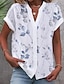 זול חולצות ומכנסיים לנשים-בגדי ריקוד נשים חולצה פרחוני דפוס קזו&#039;אל חגים בסיסי שרוולים קצרים צווארון עומד(סיני) אודם
