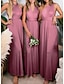 cheap Bridesmaid Dresses-Sheath / Column Bridesmaid Dress Halter Sleeveless Convertible Ankle Length Spandex with Pleats / Solid Color 2023