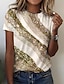cheap Women&#039;s T-shirts-Women&#039;s T shirt Tee Graphic Print Daily Weekend Basic Short Sleeve Round Neck Yellow