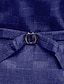 preiswerte Anzüge-Königsblauer karierter Hochzeits-Heimkehranzug für Herren, 3-teilig, kariert, maßgeschneiderte Passform, einreihig, mit einem Knopf, 2024