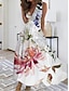 Χαμηλού Κόστους Print Φορέματα-Γυναικεία Καθημερινό φόρεμα Φόρεμα σε γραμμή Α Αμάνικο φόρεμα Φλοράλ Πεταλούδα Στάμπα Λαιμόκοψη V Μακρύ φόρεμα Καθημερινά Ημερομηνία Αμάνικο Καλοκαίρι Άνοιξη