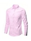 billige Skjorter til mænd-Herre Button Up skjorte Jakkesætsskjorter Skjorte med krave Sort Hvid Lys pink Langærmet Vanlig Krave Forår Efterår Bryllup Arbejde Tøj
