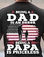 preiswerte 3D-T-Shirt für Männer-Papa-Shirts zum Vatertag, Nationalflagge, Vintage-Modedesigner, Herren-T-Shirt mit 3D-Aufdruck, T-Shirt mit Rückenaufdruck, Papa-T-Shirt, Outdoor-Sport-T-Shirt, Schwarz, Rot, Marineblau, kurzärmliges