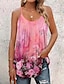 cheap Tank Tops &amp; Camis-Women&#039;s Tank Top Floral Casual Holiday Print Pink Sleeveless Basic U Neck