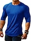tanie Męskie koszulki casual-Męskie Podkoszulek Koszulki Koszulka z długim rękawem Równina Półgolf Codzienny Sport Długi rękaw Odzież Mięsień Duży i wysoki