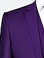 abordables Costumes Homme-Costumes de mariage pour hommes, bleu royal, bleu ciel, violet, 3 pièces, couleur unie, coupe standard, simple boutonnage, un bouton, 2024