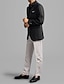 billige Blazer og jakke-herremote casual lin blazer vanlig skreddersydd passform ensfarget enkeltspent to-knapper svart 2024