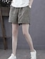 cheap Women&#039;s Shorts-Women&#039;s Linen Pants Bermuda shorts Faux Linen Side Pockets Baggy High Waist Short Grey