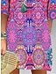 abordables Robes à motifs-Femme Robe Droite Cachemire Imprimer Col V Mini robe du quotidien Vacances Manches 3/4 Eté Printemps