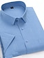 levne Pánské společenské košile-Pánské Košile k obleku Světle modrá Světle zelená Růžová Krátký rukáv Pruhy a pléd Přehnutý Celý rok Svatební Kancelář a kariéra Oblečení