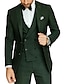 cheap Suits-Black Royal Blue Green Men&#039;s Wedding Prom Suits 3 Piece Plus Size Solid Colored Tailored Fit Single Breasted Two-buttons 2023