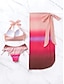 olcso Bikiniszettek-Női Szabályos Fürdőruha Bikini Strand alja Három darab Fürdőruha 3 db Nyomtatás Színátmenet színe Strandruházat Nyár Fürdőruhák