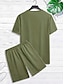 Χαμηλού Κόστους Ανδρικά σετ κοντομάνικα-Ανδρικά Κοστούμια μπλουζών Παντελόνι μέσης με κορδόνι Στρογγυλή Ψηλή Λαιμόκοψη Καθημερινά Ρούχα Διακοπές Κοντομάνικο Μπλοκ χρωμάτων Στυλ δρόμου Ρούχα Γυμναστική Καθημερινό