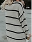 cheap Cardigans-Women&#039;s Cardigan Sweater Open Front Crochet Knit Acrylic Pocket Summer Spring Long Daily Going out Weekend Stylish Casual Soft Long Sleeve Striped Maillard Wine Beige S M L