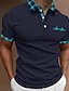 billiga klassisk polo-Herr POLO Shirt Golftröja Ledigt Helgdag Kavajslag Kortärmad Mode Grundläggande Slät Klassisk Sommar Normal Svart Vit Armégrön Mörk Marin Beige POLO Shirt