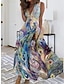 cheap Print Dresses-Women&#039;s Casual Dress A Line Dress Tank Dress Print V Neck Maxi long Dress Daily Date Sleeveless Summer Spring