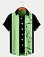 Χαμηλού Κόστους στάμπα πουκάμισα μπόουλινγκ-Ανδρικά Πουκάμισο Πουκάμισο με κουμπιά Casual πουκάμισο Καλοκαιρινό πουκάμισο Πουκάμισο μπόουλινγκ Γραφικά Σχέδια Μουσικές νότες Απορρίπτω Μαύρο Ανθισμένο Ροζ Θαλασσί Πράσινο του τριφυλλιού