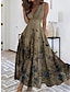 Χαμηλού Κόστους Print Φορέματα-Γυναικεία Καθημερινό φόρεμα Φόρεμα σε γραμμή Α Αμάνικο φόρεμα Φλοράλ Πεταλούδα Στάμπα Λαιμόκοψη V Μακρύ φόρεμα Καθημερινά Ημερομηνία Αμάνικο Καλοκαίρι Άνοιξη