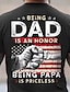 cheap Men&#039;s 3D Tee-Being Dad Is An Honor Papa Priceless T-Shirt Mens 3D Shirt For Fathers Day | Blue Cotton | Graphic Hand National Flag Vintage Fashion Designer Men&#039;S 3D Print Tee Outdoor Daily Sports Black Red Navy