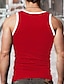 ieftine Tricouri de Sală-Bărbați Bluză Bloc Culoare În U În aer liber Ieșire Fără manșon Îmbrăcăminte Modă Designer Muşchi Potrivire musculară
