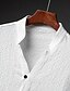 Χαμηλού Κόστους ανδρικά πουκάμισα casual-Ανδρικά 2 Κομμάτια Σετ πουκαμίσου Καλοκαιρινό Σετ Casual πουκάμισο Μαύρο Λευκό Γκρίζο Μακρυμάνικο Σκέτο Όρθιος γιακάς Καθημερινά Διακοπές Μπροστινή τσέπη Ρούχα Μοντέρνα Καθημερινό Άνετο
