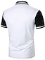 billige Klassisk poloskjorte for menn-Herre Button Up Poloer POLO T-skjorte Avslappet Sport Knaphul Kortermet Mote Grunnleggende Fargeblokk Knapp Sommer Normal Svart Hvit Rød Brun Button Up Poloer
