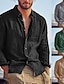 Χαμηλού Κόστους Βαμβακερό Λινό Πουκάμισο-Ανδρικά Πουκάμισο λινό πουκάμισο Καλοκαιρινό πουκάμισο Πουκάμισο παραλίας Μαύρο Καφέ Πράσινο του τριφυλλιού Μακρυμάνικο Συμπαγές Χρώμα Απορρίπτω Άνοιξη &amp; Χειμώνας ΕΞΩΤΕΡΙΚΟΥ ΧΩΡΟΥ Δρόμος Ρούχα