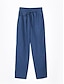 cheap Women&#039;s Cotton Linen Pants-Women&#039;s Linen Pants Cotton Plain Black White Streetwear Mid Waist Long Outdoor Vacation Summer Spring