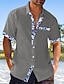 cheap Cotton Linen Shirt-Men&#039;s Linen Shirt Casual Shirt Summer Shirt Beach Shirt Black White Pink Short Sleeve Plain Lapel Spring &amp; Summer Hawaiian Holiday Clothing Apparel Front Pocket