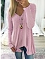 cheap Sweaters-Women&#039;s Pullover Sweater Knitted Solid Color Basic Casual Long Sleeve Sweater Cardigans V Neck Fall Winter Spring Blue Blushing Pink Gray