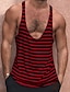 cheap Tank Tops-Men&#039;s Tank Top Vest Top Undershirt Sleeveless Shirt Striped Deep V Outdoor Going out Sleeveless Clothing Apparel Fashion Designer Muscle